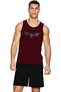 THE BLAZZE 0102 Men's Sleeveless Black Gym Tank Gym Stringer Tank Tops Gym Vest Muscle Tee Sleeveless Cotton T-Shirt for Men (Large, Maroon)