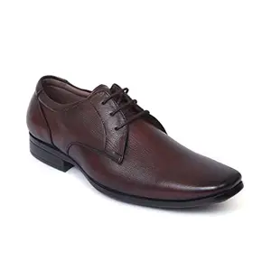 Zoom Shoes Original Tinted Leather Men's Derby Lace-up Shoes ZA-1991 for Casual/Formal Wear | Lightweight TPR Sole with Memory Cushion Insole Reducing Tiredness (Brown, 11)
