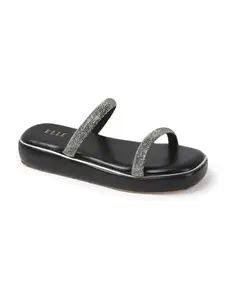 ELLE Women Sandal,Black,UK-7