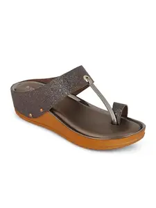 iconics Women Sandal,Gunmetal,UK-8