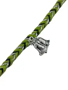 Digital Dress Room Oxidised Silver Plated Jingle Bell Charm Thread Rakhi Lumba for Happy Raksha Bandhan Festival |Rakhee Celebration Bracelet Online for Bhaiya, Bhabhi, Brother, Sister In law