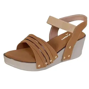 CatBird Women's Tan Wedge Sandals with an Ankle Strap 8 UK