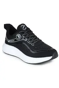 ABROS Sports Club Shoes Made of Mesh and EVA Stylish Looking Comfortable Shoes (Black/White 8)