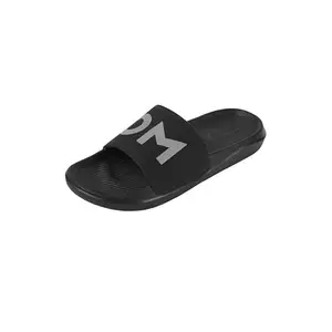 Mochi Men's Black Synthetic Bold Logo Lightweight EVA Slides UK/10 EU/44 (207-60)