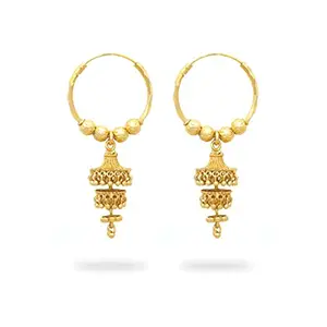 Luv Fashion Traditional Jewellery Gold Stylish South Indian Screw Back Micro Plated Studs Jhumki Earring Set For Women girls 1580