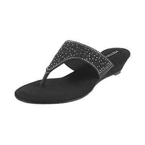 Metro Women Black Suede Thong Sandal UK/3 EU/36 (35-15)