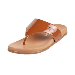Mochi Womens Synthetic Tan Slippers (Size (7 UK (40 EU))