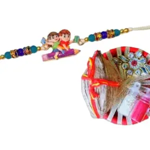 Traditional rakhi for bhai with thali@10