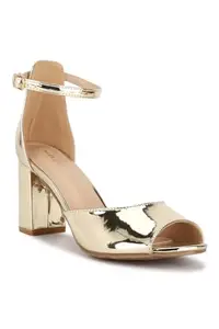 Allen Solly Women Gold Casual Heels