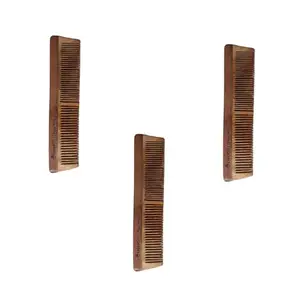 G Krishna Naturals Hair Brushes Wooden Neem Comb for Women & Men | Durable Long Lasting Wood Kangi for Natural Hair Growth (Pack of 3)(GKN3-001)