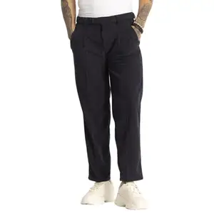 Snitch Albin Navy Plain Relaxed Fit Trousers