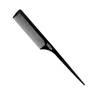 Vega Tail Comb/Rat Tail Comb- Long Head With Long Tail (India's No.1* Hair Comb Brand) For Men and Women, All Hair Types (1272)