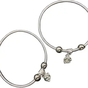 Lovemi Movements Silver-Plated Elephant Charm Anklets – Adjustable Traditional Pair for Women And Girls