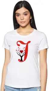 Printed, Typography Women Round Neck White T-Shirt CW_WPRNT#J006-L