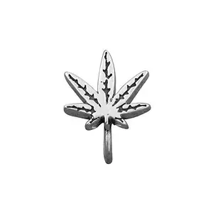 FOURSEVEN® 925 Sterling Silver Nose Pin | Leaf Clip-on Silver Nose Pin for Women and Girls