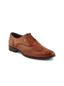 ID Tan Lace-Up Oxford Formal Shoes for Men