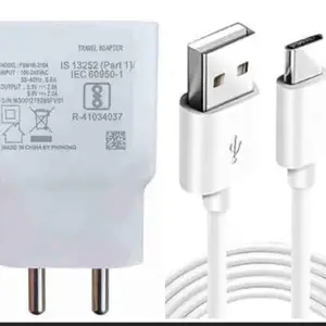 THE ZYARHAAN STORE 18W C Type Charger for Vivo Y100A / Y22 / Y16 / Y56 / Vivo X Fold 5G/ Y78+ / U3X / Y93 / X Flip New Phones-White (Adapter and USB to C Cable)