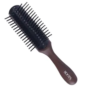 ROOTS Truglam Flat Hair Brush | Soft Tip Flexible Bristles | Prevent Scalp Scraping & Cuticle Damage | For All Hair Types | For Men & Women | Length - 6.2 Inch, Model No - WDR53