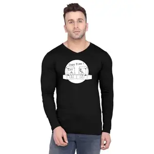 ALLEN BLACK Men's Round Neck T-Shirt Comfortable & Stylish Men's T-Shirt Idea for Gym, Sports, Casual Outings, or Lounge Wear - Large$2573 Black
