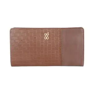 Baggit Women's Held Brown Large Wallet | Ladies Stylish Purse Bag | Credit Card Money Holder | Faux Leather | 6-Month Warranty | Cruelty-Free Material | Made in India
