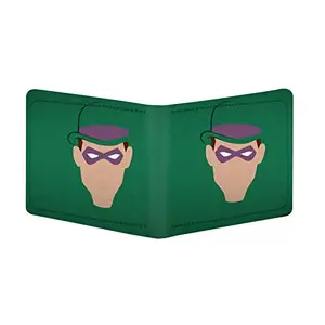 Bhavithram Products Superhero Design Green Canvas, Artificial Leather Wallet-PID34443