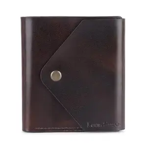 LOUIS STITCH Mens Spanish Leather Brown Bifold Wallet Purse for Men | 3 Card Slots, 1 Cash Compartment and 1 Coin Pocket with RFID Blocking (LSWL-06-BTOPBB)