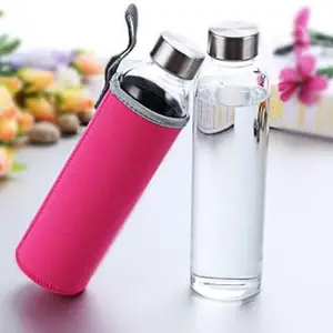 AAINAA Water Bottle For Women Water Bottle With Cover Glass Water Bottle For Home And Travel Use For Men And Women 600 Ml Pack Of 1