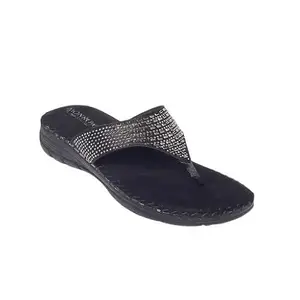 MONROW Isla Satin Flat for Women, Black, UK-3 | Casual & Formal Sandals | Stylish, Comfortable & Durable | Occasion Wear