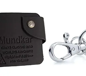 Mundkar Pu Black Wallet & Keychan Hook Men's Gift Set
