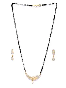 Priyaasi's American Diamond Mangalsutra Set With Earrings