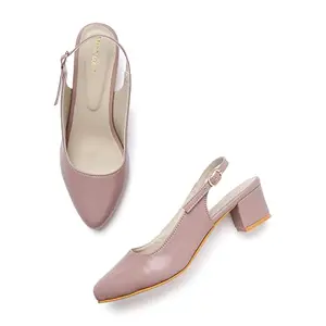 Marc Loire Women's Block Heel Pumps With Adjustable Ankle Strap, Nude, 5 Uk