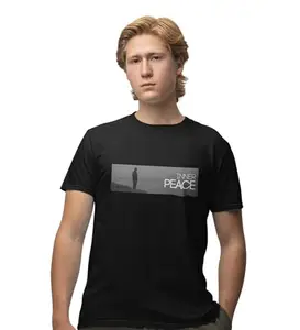 JD TRENDS Serenity, (Black) Signature Series: Front Graphic Oversized Tee for Men - Unleash Style