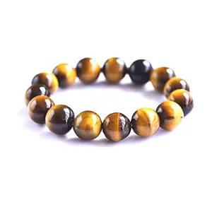 ASTROGHAR Tiger Eye 12 mm Big Crystal Bracelet For Men And Women