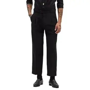 SNITCH Black Korean Relaxed Fit Trousers
