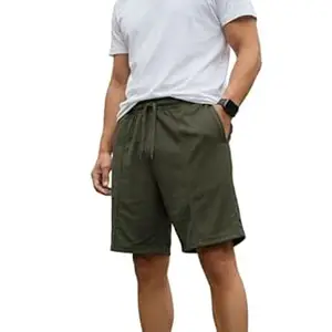Mack Jonney Men’s Cotton Solid Shorts with Adjustable Drawstring | Soft & Breathable Casual Wear Shorts with Side Pockets-M6513
