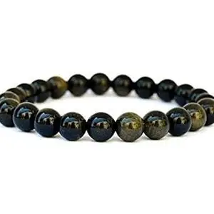 Natural Black Obsidian Bracelet - Protective Energy Healing Stone for Men and Women