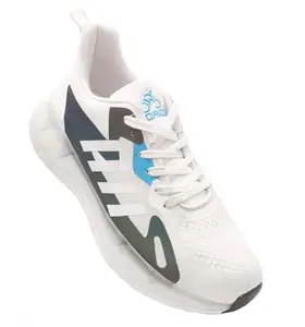 GO RIDE Bullet Armani White Sports Running Shoes for Men, Running Shoes for Men Sports Lightweight, Engineered for Speed and Stability, Sports Shoes (Size 10 UK/Ind)