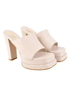Shoetopia girls Hippo Cream Heeled Sandal - 4 UK (Girls-Hippo-Cream)