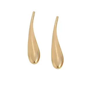 SOHI Women's The Elongated Drip Drop Earrings For Casual Wear | California Gold Colour | Alloy Material | Push Back Closure | Metallic Earrings | Fashion Drop Earrings For Women & Girls