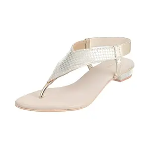 Metro Womens Synthetic Gold Sandals (Size (3 UK (36 EU))