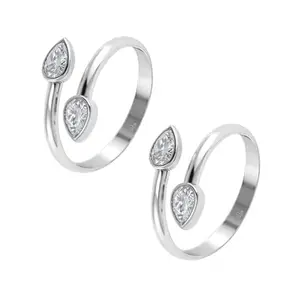 HighSpark 925 Silver Toe Rings for Women | 92.5 Sterling Silver Adjustable Contemporary Style & Stunning Shine | Lovely Gift -TR-042