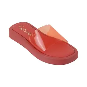 Catwalk Women Stylised Back Open Platforms | For Women & Girls (Red,8 UK)