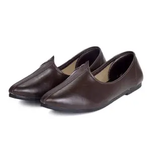 Divyanshu Ethnic Juttis/Mojaris for Men ll Casual Pathani Jutis for Men ll Trendy Casual Shoes for Men (GVJ-3) (Brown, 5)
