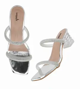Longwalk Women's Open Toe Heel Height Enhancer Ethnic Sandals for Wedding|Festive|Occasion W-2603-Silver
