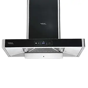 Hindware Hindware Optimus iPro 90 cm 1400 m³/hr IoT Enabled Auto-Clean Kitchen Chimney with MaxX Silence Technology, Motion Sensor (32% Less Noise, Touch Control, Black)