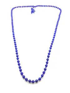 Raviour Lifestyle Natural Blue Agate Stone Mala 108+1 Beads Mala Blue Hakik Stone Mala Chant & Wear Rosary Agate Stone Necklace for Men and Women