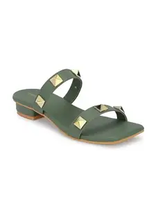 CLOG LONDON Womens Outdoor Sandals/Flats | Casual Sandals with Comfortable Cushioned sole for Daily Use CLF2366-GREEN-39