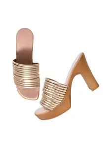 TRYME Casual and Classy Block Heel Light Weight Comfortable & Attractive Party Chunky High Heel For Girls & Women