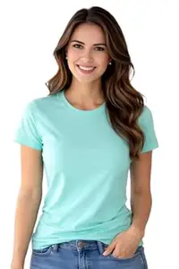 Accmetees Plain T Shirt for Women | Cotton Round Neck T Shirt Women | Casual Plain Tshirt | Oversized/Slim Fit Womens T Shirts