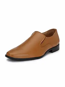 HiREL'S Men's Tan Leather Formal Shoes-8 UK/India (42 EU) (hirel1557)